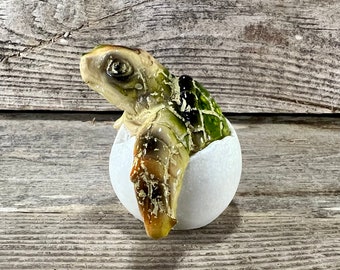 Miniature Polyresin Green Sea Turtle Hatchling Figurine