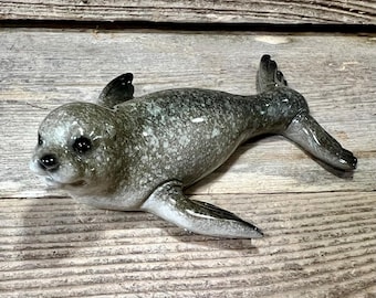 Harbor Seal Figurine Miniature Seal Coastal Decor Sea Life Desk Decor