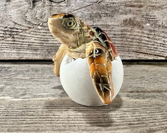Miniature Polyresin Brown Sea Turtle Hatchling Figurine