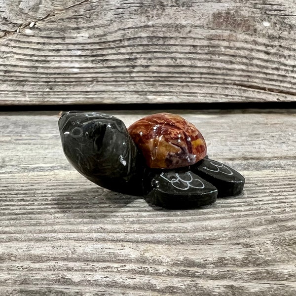 Miniature Sea Turtle Hatchling Hand-Carved Marble Figurine