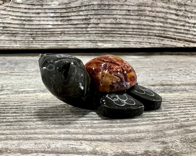 Miniature Sea Turtle Hatchling Hand-Carved Marble Figurine