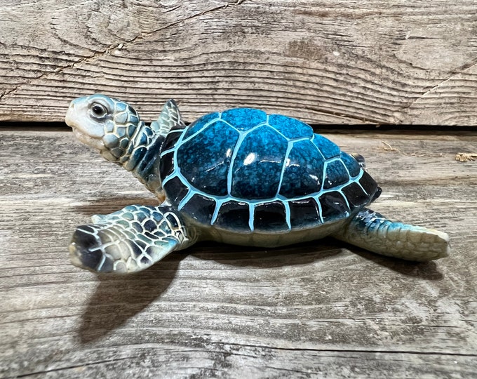 Polyresin Blue Sea Turtle Figurine