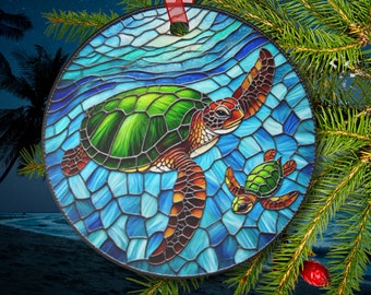Sea Turtle Ornament: Suncatcher-Inspired Ocean Decor, Turtle Lover Gift