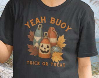 Funny Nautical Halloween Shirt: Pumpkin Jack O' Lantern Buoy Graphic Tee