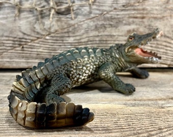 Unique Florida American Alligator Han-Painted Resin Tabletop Figurine Gift for Gator Lover