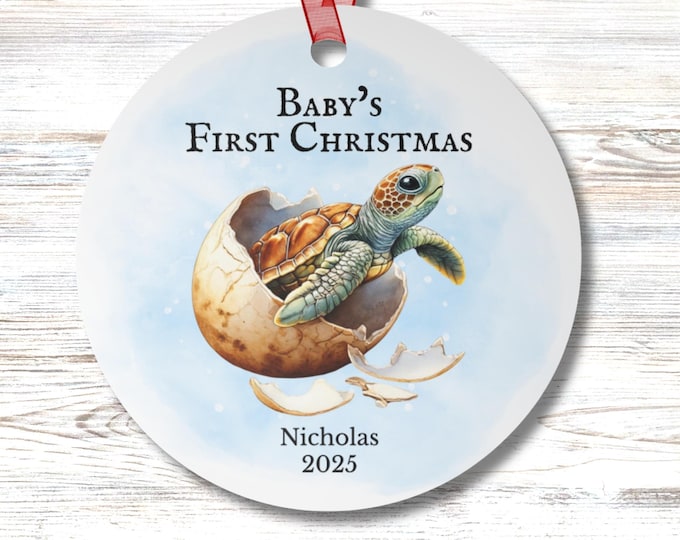 Personalized Baby's First Christmas Metal Ornament, Holiday Decor, Custom Keepsake, Unique Gift, Baby Milestone Decoration