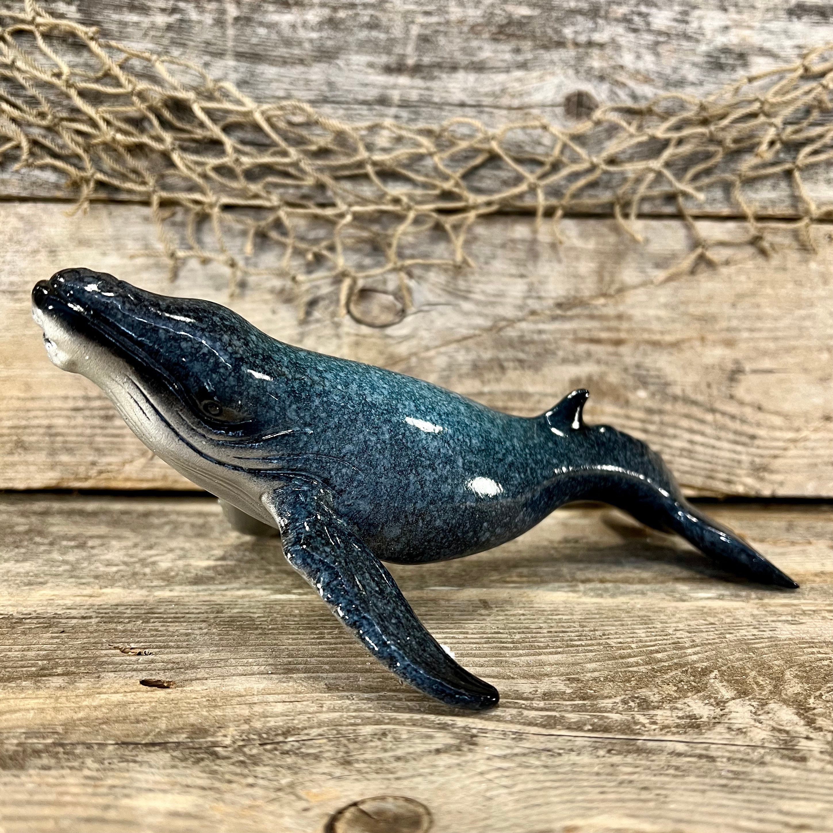 Beautifully Detailed Polyresin Tabletop Blue Whale Figurine