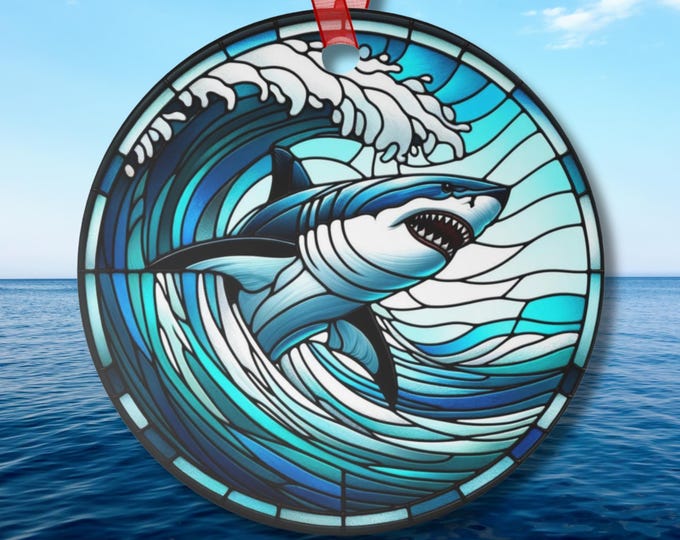 Great White Shark Ornament Suncatcher-Inspired Ocean Decor Gift for Shark and Beach Lovers Car Ornament Coastal Decor