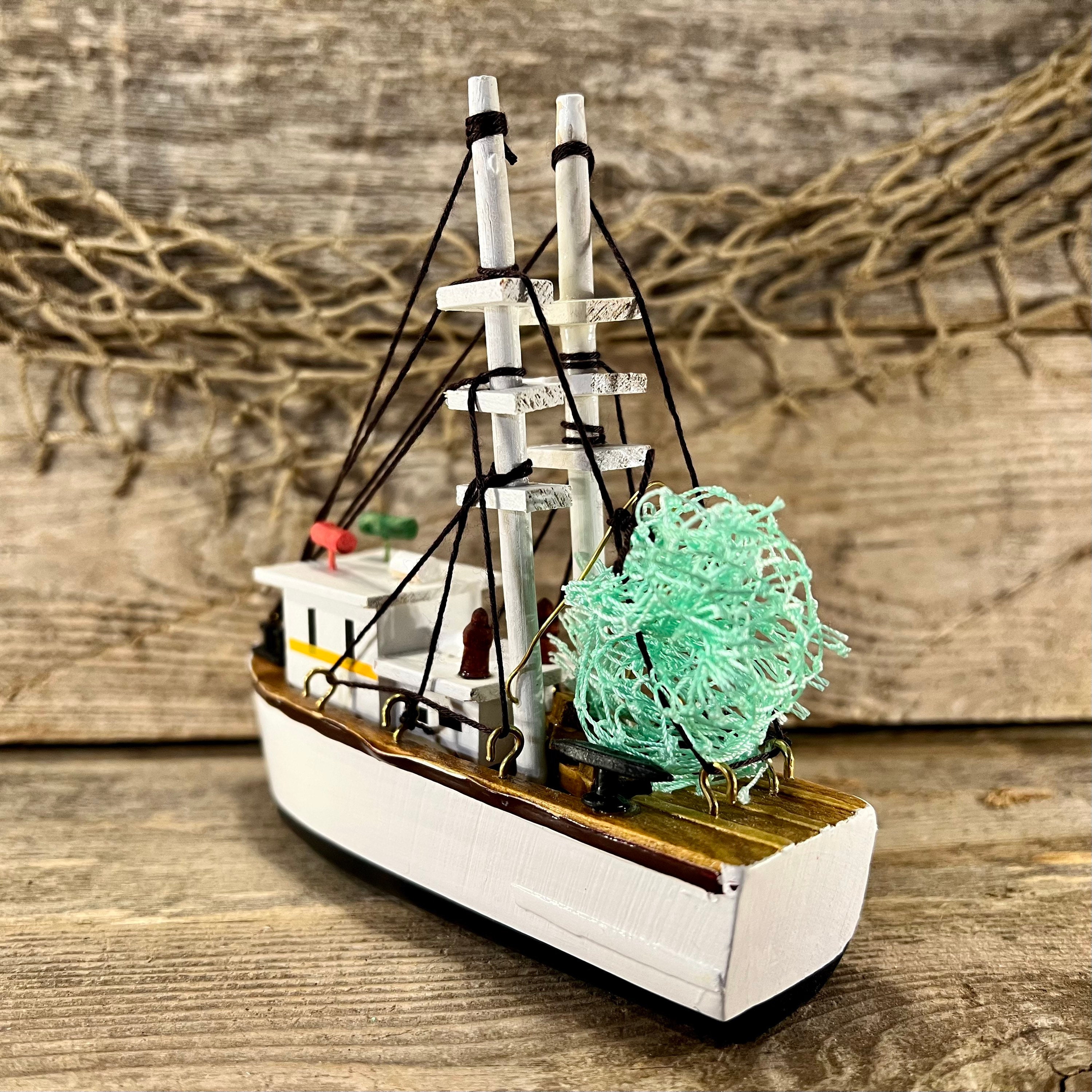 Decorative Handcrafted Wooden Gulf Shrimp Boat