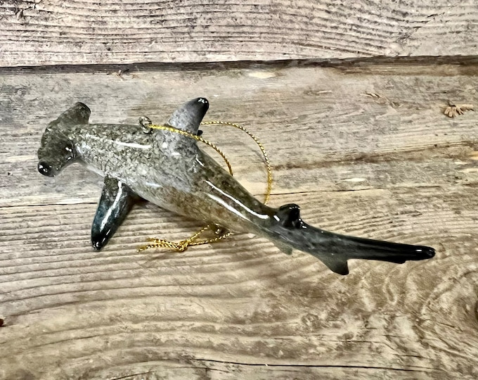 Gray Polyresin Hammerhead Shark Ornament Figurine