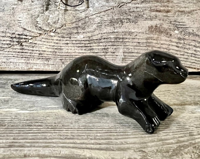 Handcrafted Marble Florida Sea Otter Figurine