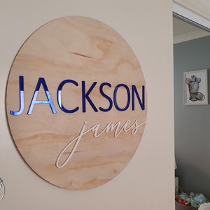 Name Sign Name Plaque 3D Personalised round circle, Round nursery sign, Nursery decor, Wall Hanging