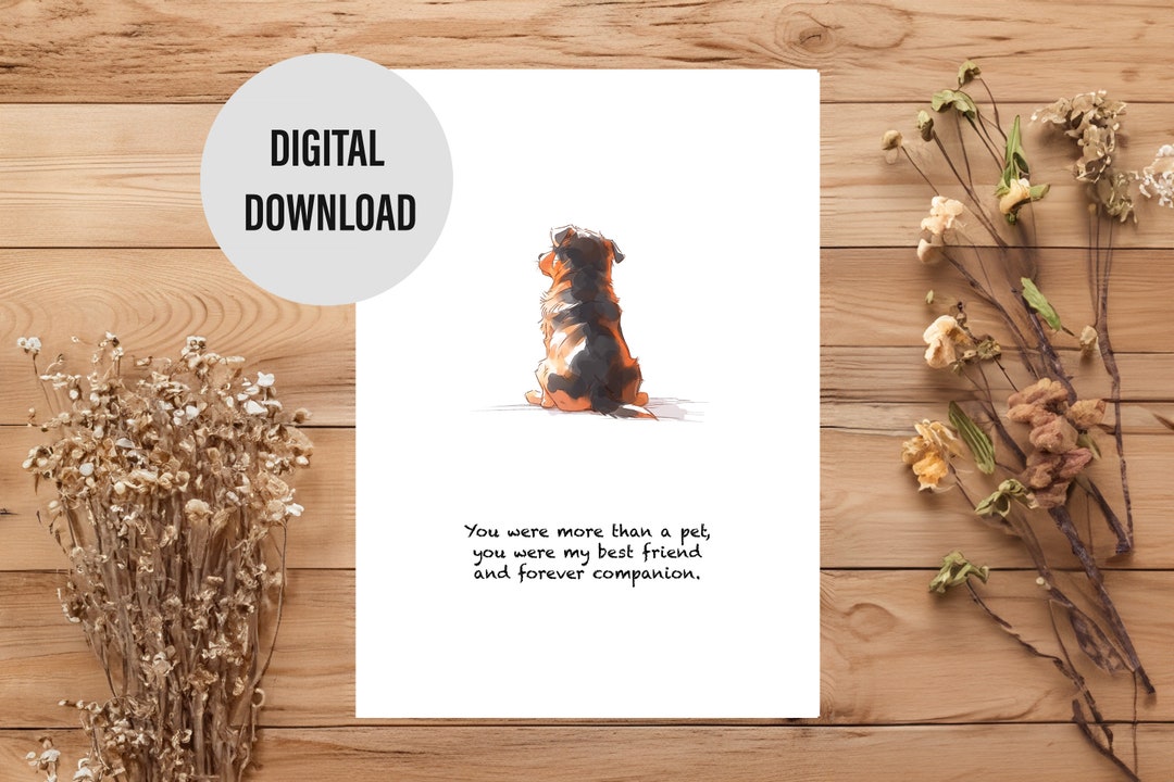 Instant Rottweiler Loss Condolence: Digital Sympathy Card Download Now ...