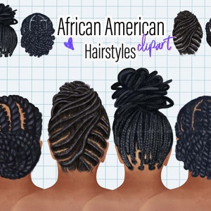 African American Hair clipart Afro hair clipart Afro hairstyles clip art DIGITAL DOWNLOAD Hair Set ClipArt Custom hairstyles Hair png