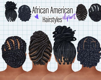 African American Hair clipart Afro hair clipart Afro hairstyles clip art DIGITAL DOWNLOAD Hair Set ClipArt Custom hairstyles Hair png