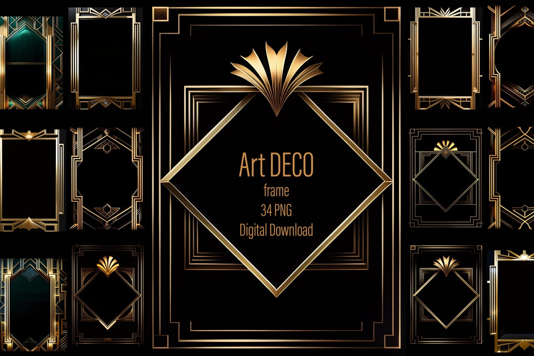 Art Deco Artwork, Gold Picture Frame, Art Nouveau Frame, Gold Frames, Art Deco Wallpaper, Art