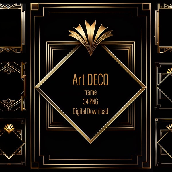 Art deco artwork, Gold picture frame, Art nouveau frame, Gold frames, Art deco wallpaper, Art deco frame, Vintage wallpaper