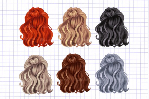 Download Hair Clipart Digital Download Hair Set Clipart Custom Etsy