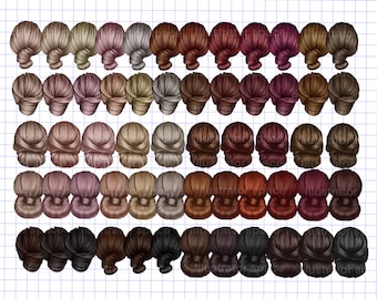 Hair clipart, Hairstyles clip art DIGITAL DOWNLOAD hair png Hair Set ClipArt Custom hairstyles Natural hair clipart Character hair 60 PNG