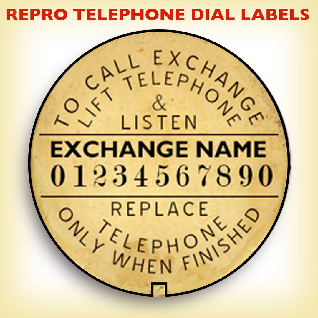 1920s Telephone Dial Number Label, Instant PDF Editable Template, for ...