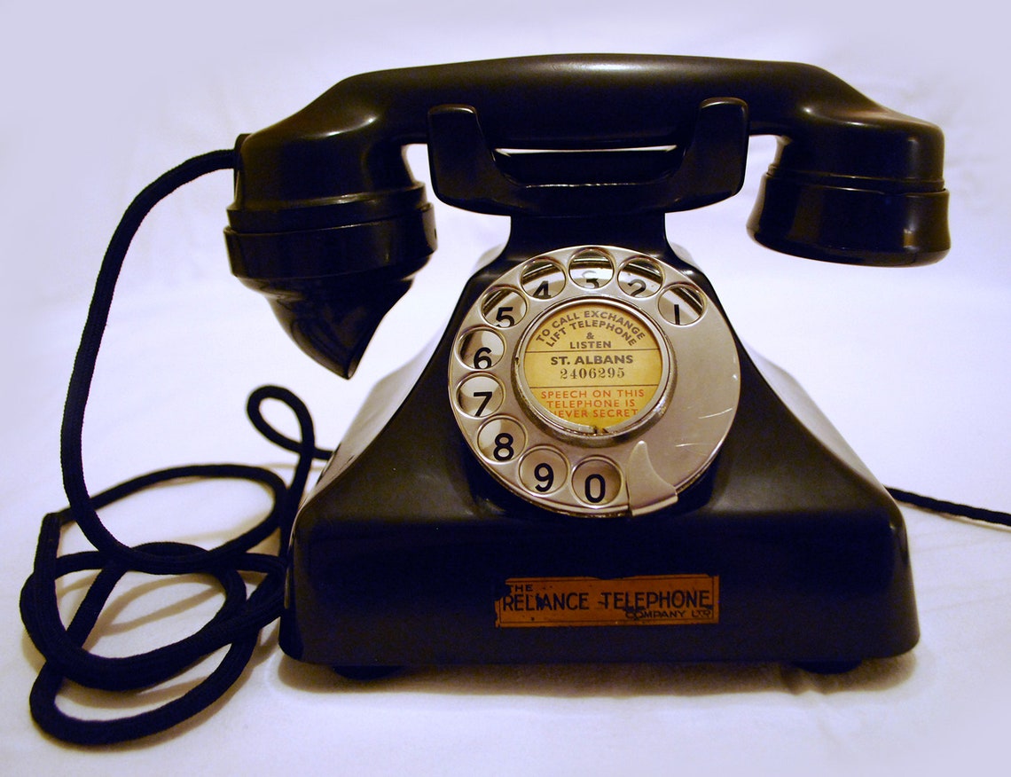 1940s Telephone Dial Number Label, Instant PDF Editable Template, for