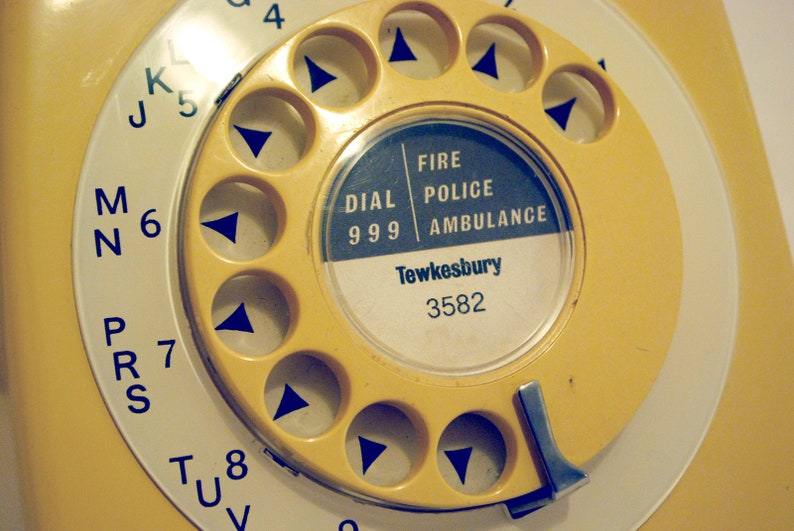 1960s Telephone Dial Number Label, Instant PDF Editable Template, for