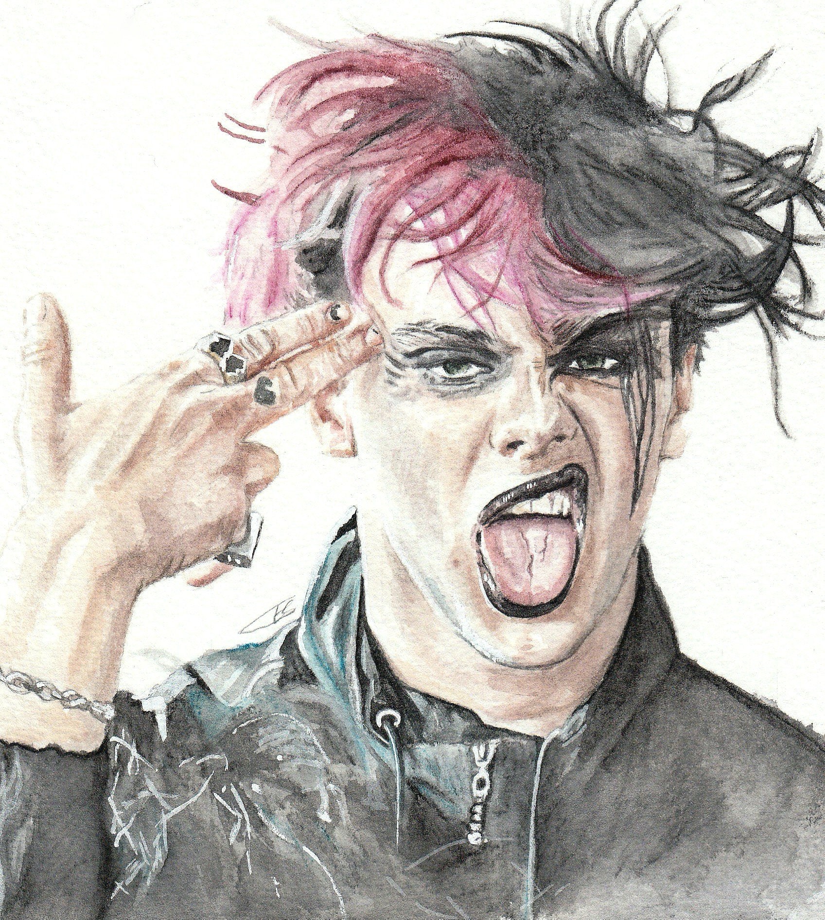 Yungblud Impresión de pintura de acuarela Etsy España