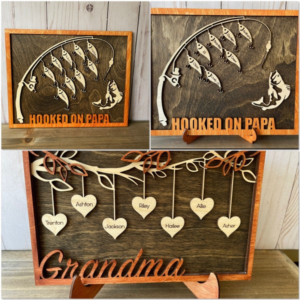 Personalized Additional Family Tree Pieces (Hearts and Fish)