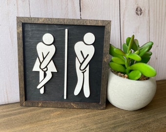 Potty Dance Sign, Bathroom Humor Sign, Bathroom Decor, Framed Mini Sign, Tiered Tray Decor, Funny Bathroom Signs, Bathroom Sign