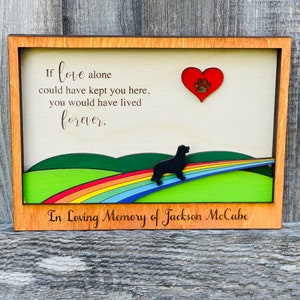 Rainbow Bridge Memorial Shadow Box, Pet Loss Gift, Pet Memorial, Custom Dog Memorial, Dog Loss Gift, Cat Loss, Custom Pet Sympathy Gift