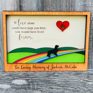 Rainbow Bridge Memorial Shadow Box, Pet Loss, Pet Memorial, Dog Memorial, Dog Loss Gift, Cat Loss Gift, Personalized Pet Sympathy