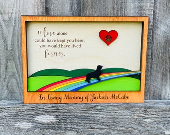 Rainbow Bridge Memorial Shadow Box, Pet Loss Gift, Pet Memorial, Custom Dog Memorial, Dog Loss Gift, Cat Loss, Custom Pet Sympathy Gift