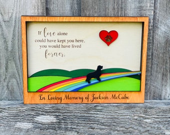 Rainbow Bridge Memorial Shadow Box, Pet Loss, Pet Memorial, Dog Memorial, Dog Loss Gift, Cat Loss Gift, Personalized Pet Sympathy