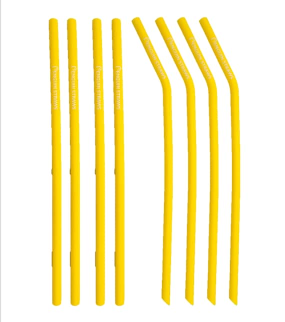 Orange Reusable Silicone Drinking Straws Bendable Bent Straight Thick coffee