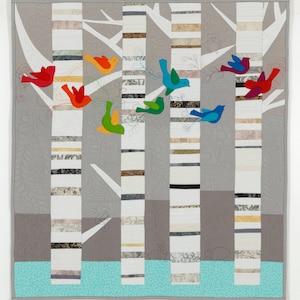 Rainbow Birds in Silver Birches