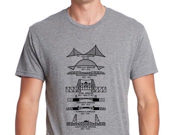 Portland Bridges tri blend mens/unisex t-shirt