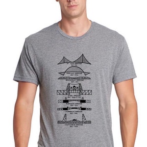 Portland Bridges tri blend mens/unisex t-shirt