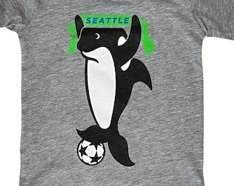 Seattle Soccer Orca baby one piece