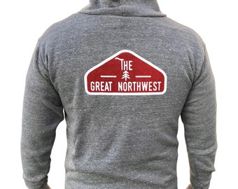 The Great Northwest mens/unisex zip hoodie