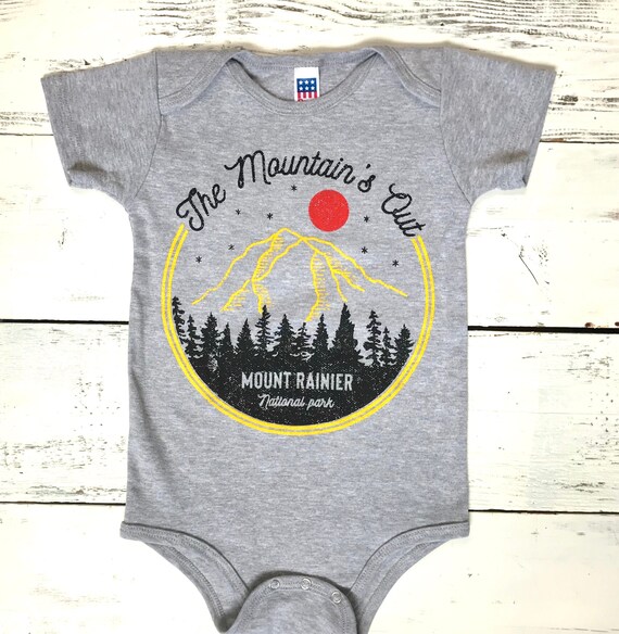 The Mountain is Out unisex baby one piece