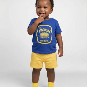 Seattle Kingdome Patch royal blue unisex baby and kids t-shirt