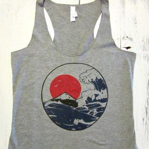 Japanese Waves Womens Tank Top