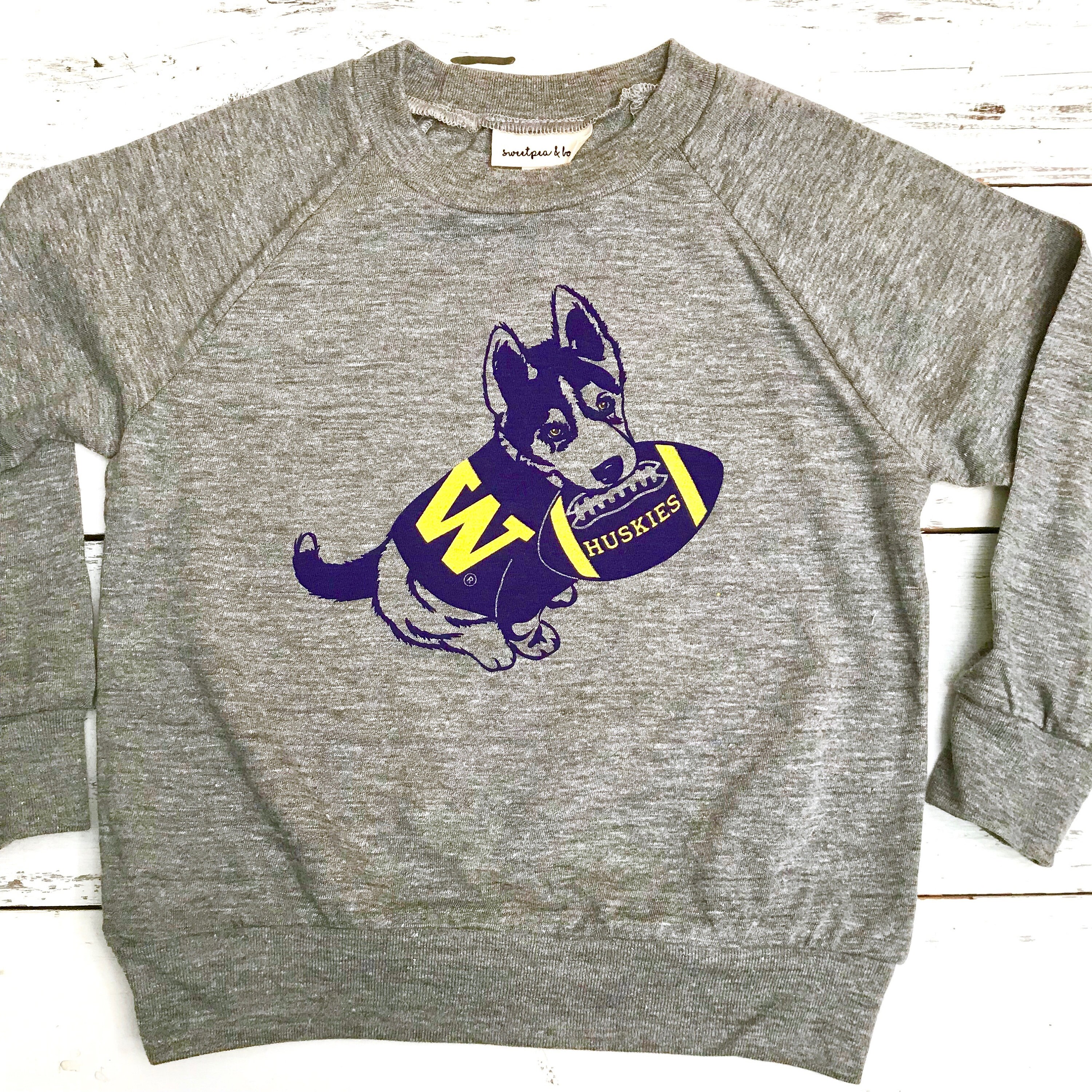 UW Husky Pup unisex baby & kids long sleeve
