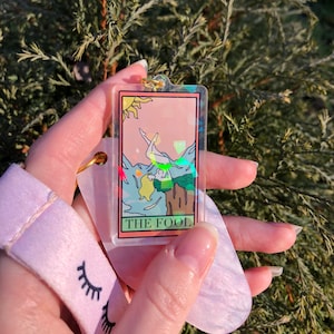 Magic Keychain/Witchy Keychain/Tarot Card Keychain/The Fool Tarot Card Keychain/Mystical Keychain/Holographic Keychain