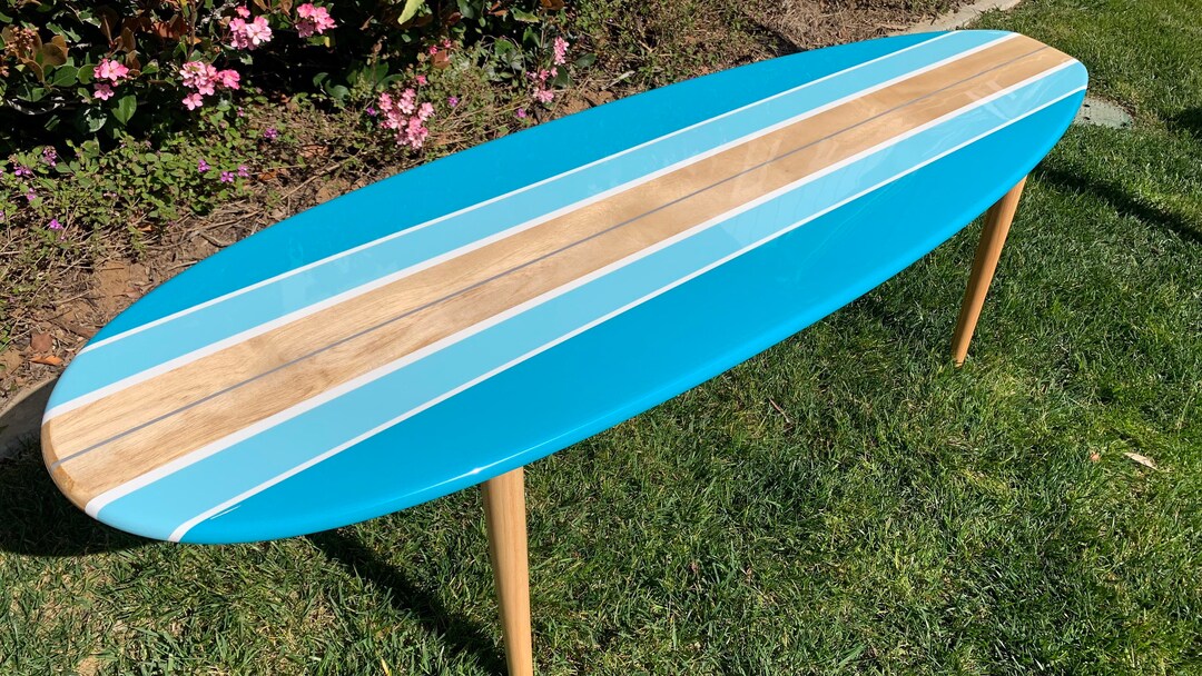 Teal Surfboard Coffee Table Etsy
