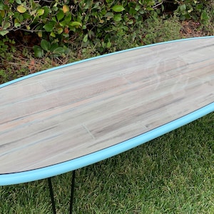 Wood Plank Surfboard Coffee Table