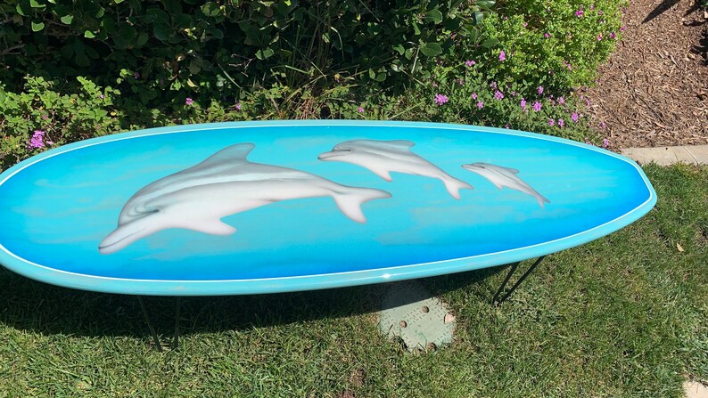 Dolphin Surfboard Coffee Table - Etsy
