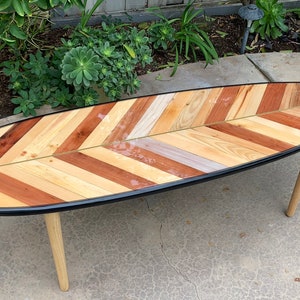 Chevron Surfboard Coffee Table