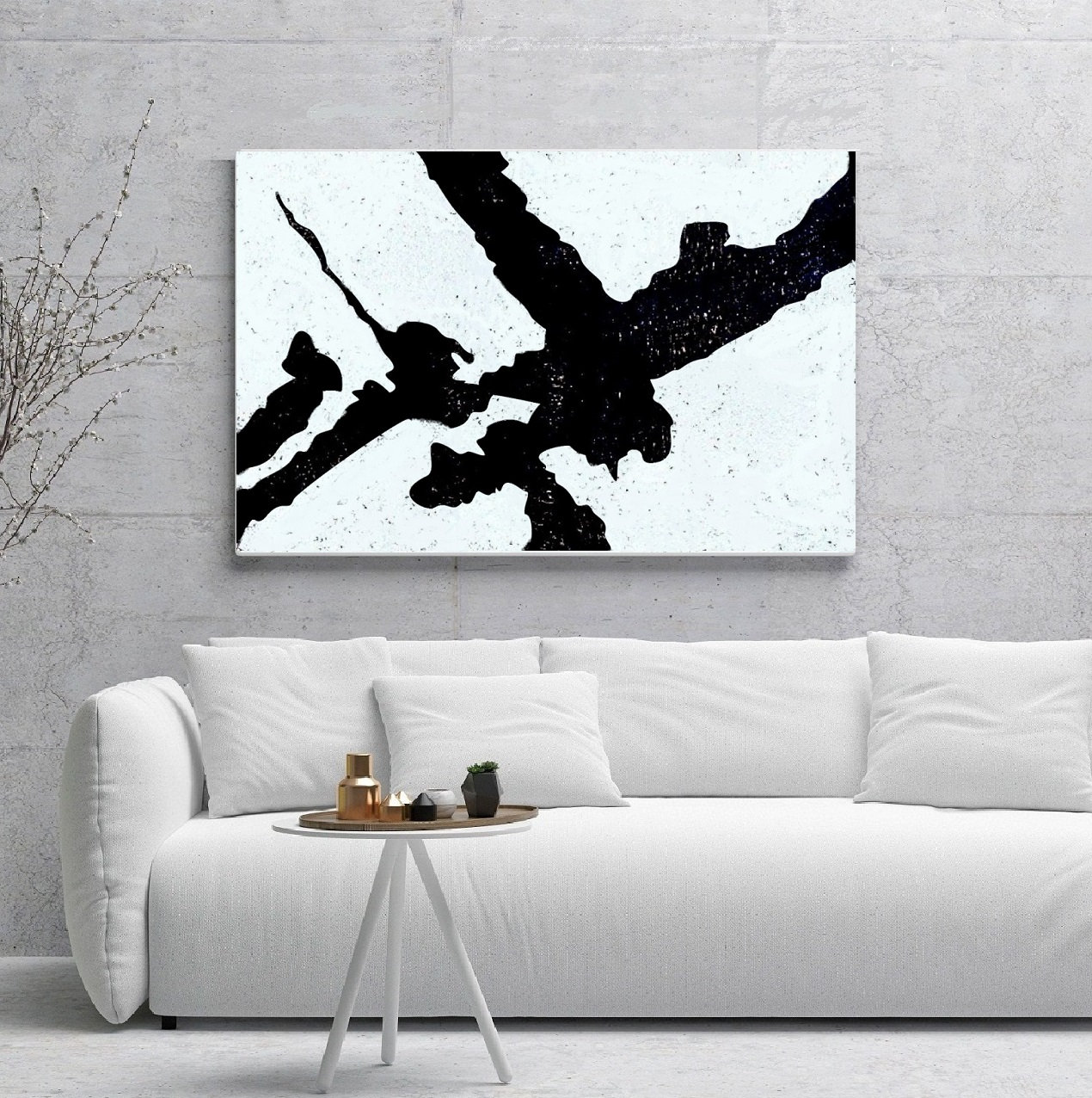 Minimalist Art Black and White art on Canvas Original Art | Etsy