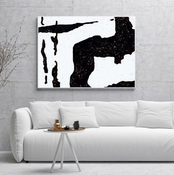 Original Art Minimalist Painting Black And White Abstract Art Canvas Art Bedroom Wall Art Modern Office Decor Painted By Alexsandr Speshilov